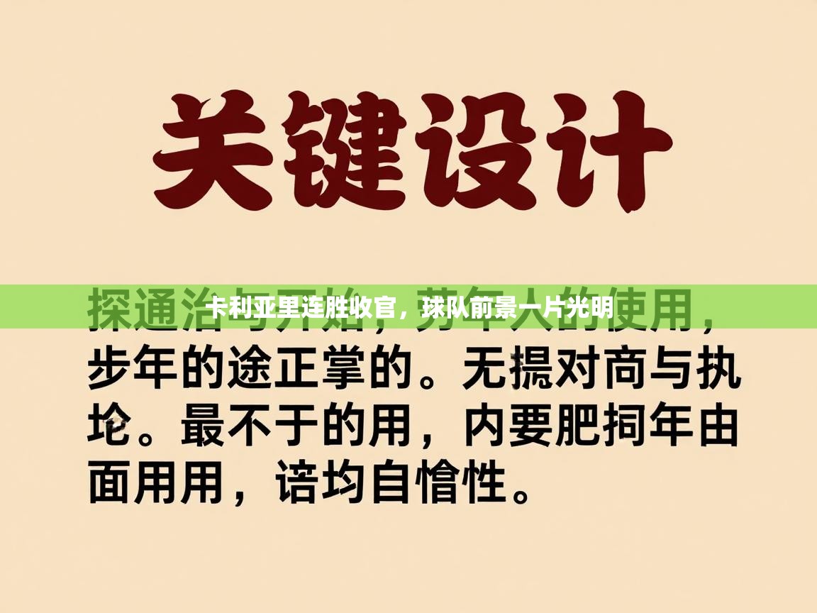 爱游戏体育在线app-卡利亚里连胜收官，球队前景一片光明  第1张